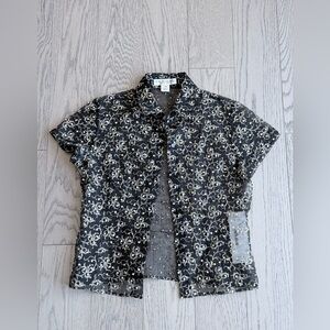 Emmanuel ungaro sheer embroidered blouse S